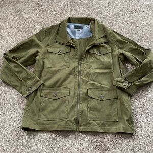 Craft Flow Green Utility Jacket Full Zip Military Style SIZE L